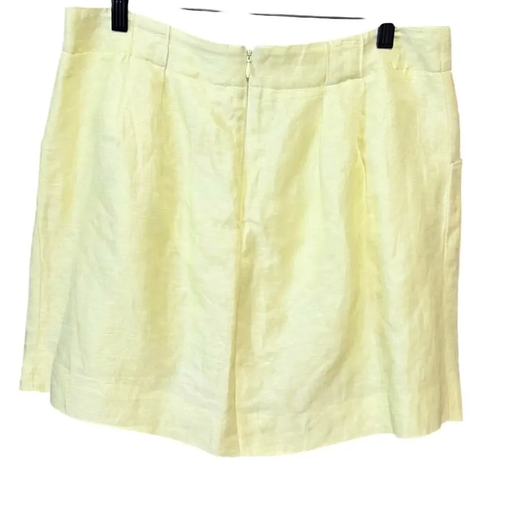 J.Crew Yellow Linen Silk Mini Skirt Sz 8 Lightweight Summer Pocket Skirt resort